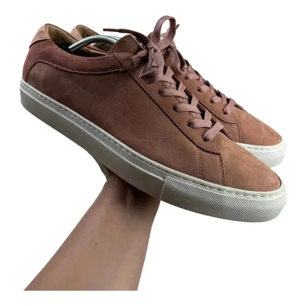 KOIO Capri Suede Leather Low Top Sneakers Clay Red